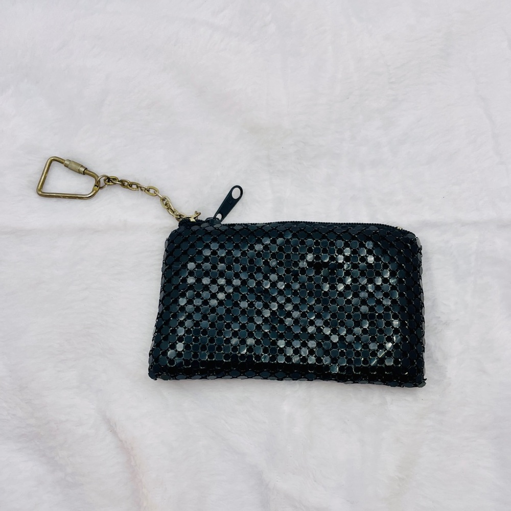 Whiting & Davis Black Mesh Coin Purse for Change